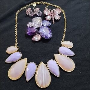 Vintage pink and purple jewelry lot